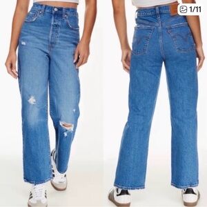 Ribcage straight ankle jeans